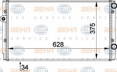 HELLA 8mk376714494 -  Радиатор, охлаждение двигателя