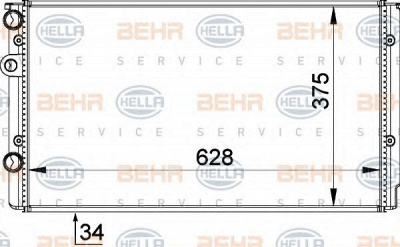 HELLA 8mk376714544 -  Радиатор, охлаждение двигателя