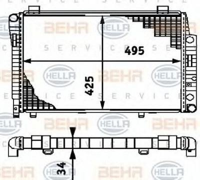 HELLA 8mk376714551 -  Радиатор, охлаждение двигателя