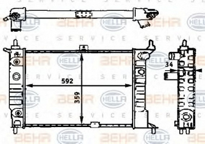 HELLA 8mk376715311 -  Радиатор, охлаждение двигателя