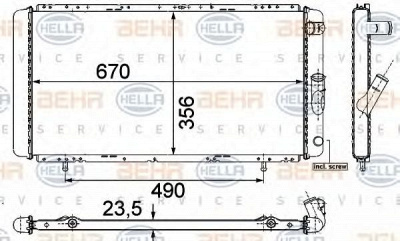 HELLA 8mk376715361 -  Радиатор, охлаждение двигателя