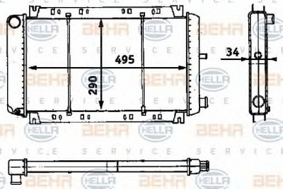 HELLA 8mk376715461 -  Радиатор, охлаждение двигателя