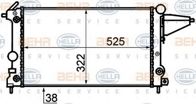 HELLA 8mk376715481 -  Радиатор, охлаждение двигателя