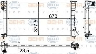 HELLA 8mk376715521 -  Радиатор, охлаждение двигателя