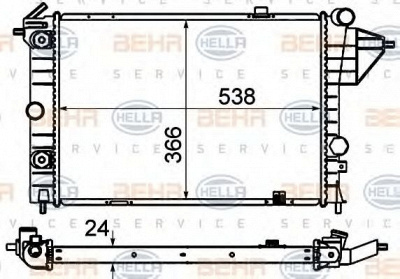 HELLA 8mk376715731 -  Радиатор, охлаждение двигателя