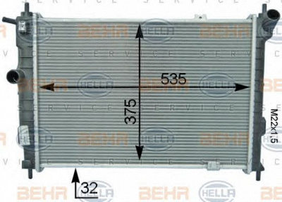 HELLA 8mk376716091 -  Радиатор, охлаждение двигателя