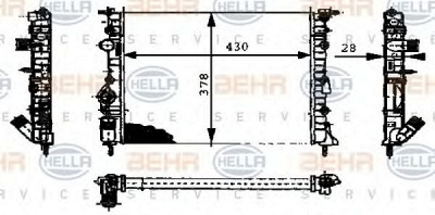 HELLA 8mk376716164 -  Радиатор, охлаждение двигателя