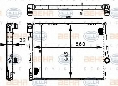 HELLA 8mk376716251 -  Радиатор, охлаждение двигателя