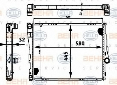 HELLA 8mk376716261 -  Радиатор, охлаждение двигателя