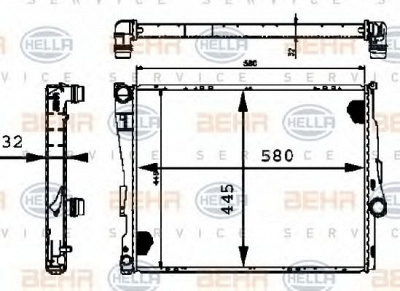 HELLA 8mk376716271 -  Радиатор, охлаждение двигателя
