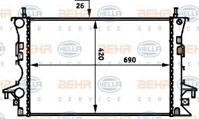 HELLA 8mk376716281 -  Радиатор, охлаждение двигателя