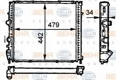 HELLA 8mk376716371 -  Радиатор, охлаждение двигателя