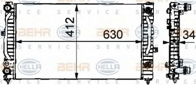 HELLA 8mk376716621 -  Радиатор, охлаждение двигателя