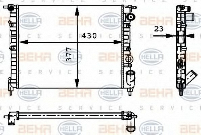 HELLA 8mk376717271 -  Радиатор, охлаждение двигателя