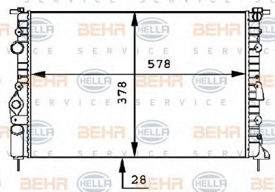HELLA 8mk376717451 -  Радиатор, охлаждение двигателя
