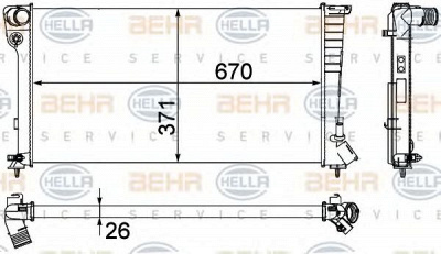 HELLA 8mk376717611 -  Радиатор, охлаждение двигателя