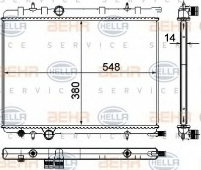 HELLA 8mk376718051 -  Радиатор, охлаждение двигателя