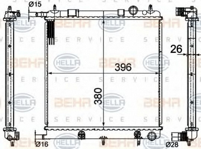 HELLA 8mk376718621 -  Радиатор, охлаждение двигателя