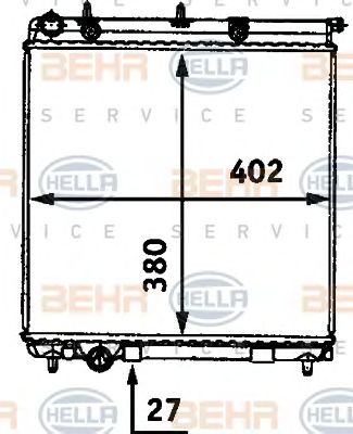 HELLA 8mk376718641 -  Радиатор, охлаждение двигателя