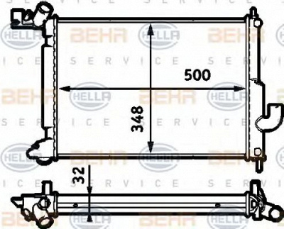 HELLA 8mk376718721 -  Радиатор, охлаждение двигателя