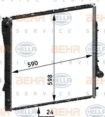 HELLA 8mk376718764 -  Радиатор, охлаждение двигателя