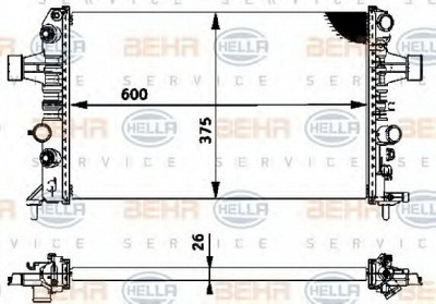 HELLA 8mk376719061 -  Радиатор, охлаждение двигателя
