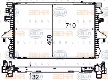 HELLA 8mk376719184 -  Радиатор, охлаждение двигателя