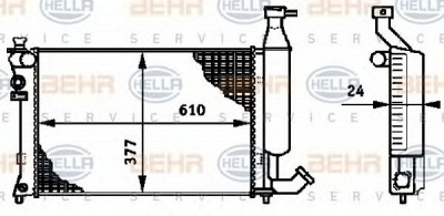 HELLA 8mk376719501 -  Радиатор, охлаждение двигателя