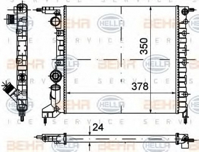 HELLA 8mk376720024 -  Радиатор, охлаждение двигателя
