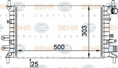 HELLA 8mk376720191 -  Радиатор, охлаждение двигателя