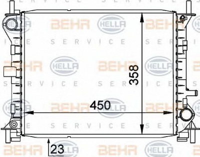 HELLA 8mk376720281 -  Радиатор, охлаждение двигателя