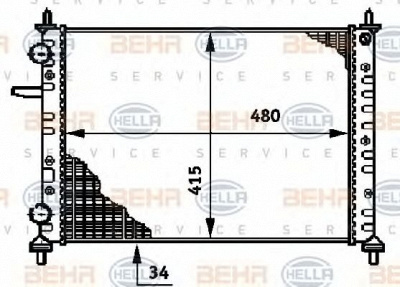 HELLA 8mk376720341 -  Радиатор, охлаждение двигателя
