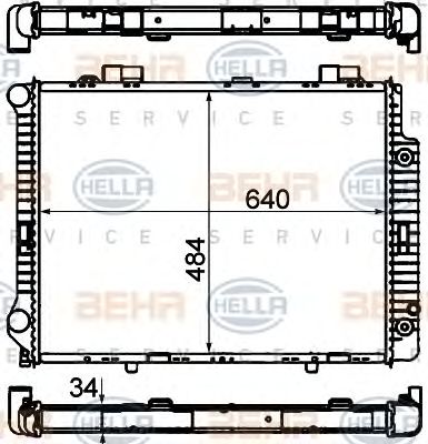 HELLA 8mk376720381 -  Радиатор, охлаждение двигателя