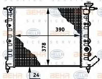 HELLA 8mk376720521 -  Радиатор, охлаждение двигателя