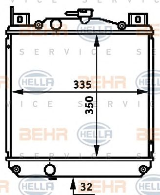 HELLA 8mk376720731 -  Радиатор, охлаждение двигателя