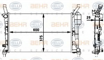 HELLA 8mk376721024 -  Радиатор, охлаждение двигателя