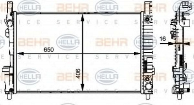 HELLA 8mk376721031 -  Радиатор, охлаждение двигателя