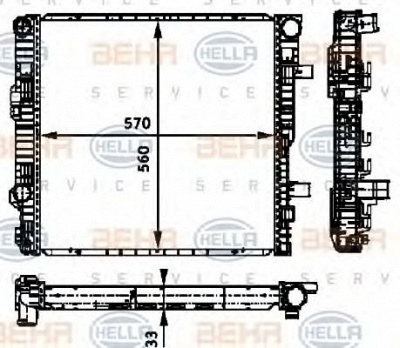 HELLA 8mk376721131 -  Радиатор, охлаждение двигателя