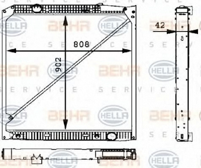 HELLA 8mk376721221 -  Радиатор, охлаждение двигателя