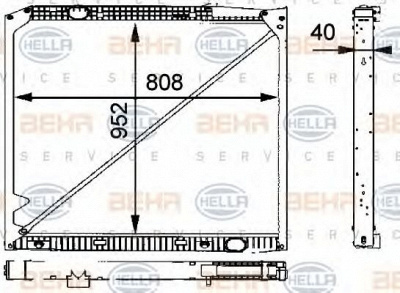 HELLA 8mk376721231 -  Радиатор, охлаждение двигателя