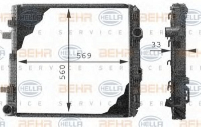 HELLA 8mk376721241 -  Радиатор, охлаждение двигателя