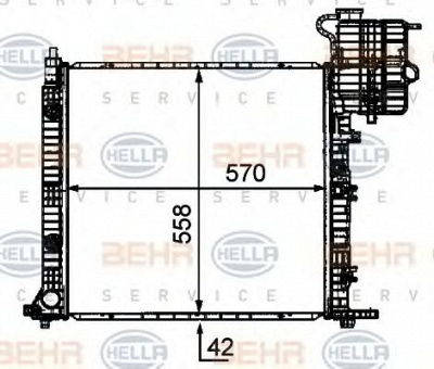 HELLA 8mk376721411 -  Радиатор, охлаждение двигателя