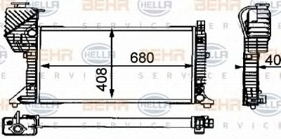 HELLA 8mk376721434 -  Радиатор, охлаждение двигателя