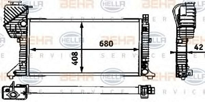 HELLA 8mk376721441 -  Радиатор, охлаждение двигателя