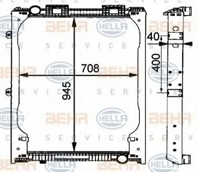 HELLA 8mk376721481 -  Радиатор, охлаждение двигателя