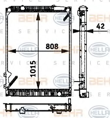 HELLA 8mk376721491 -  Радиатор, охлаждение двигателя