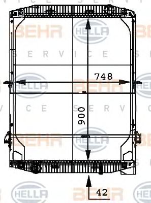 HELLA 8mk376721581 -  Радиатор, охлаждение двигателя