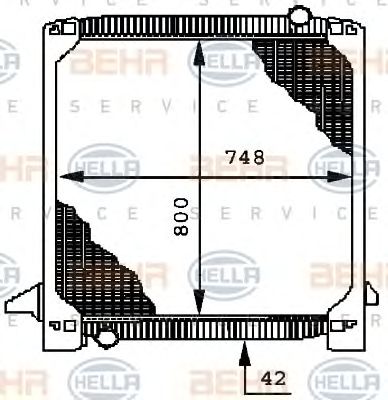 HELLA 8mk376721591 -  Радиатор, охлаждение двигателя