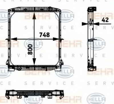 HELLA 8mk376721611 -  Радиатор, охлаждение двигателя