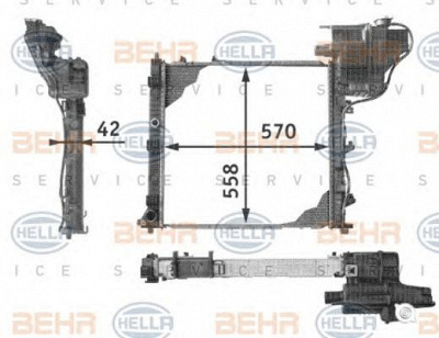 HELLA 8mk376721651 -  Радиатор, охлаждение двигателя